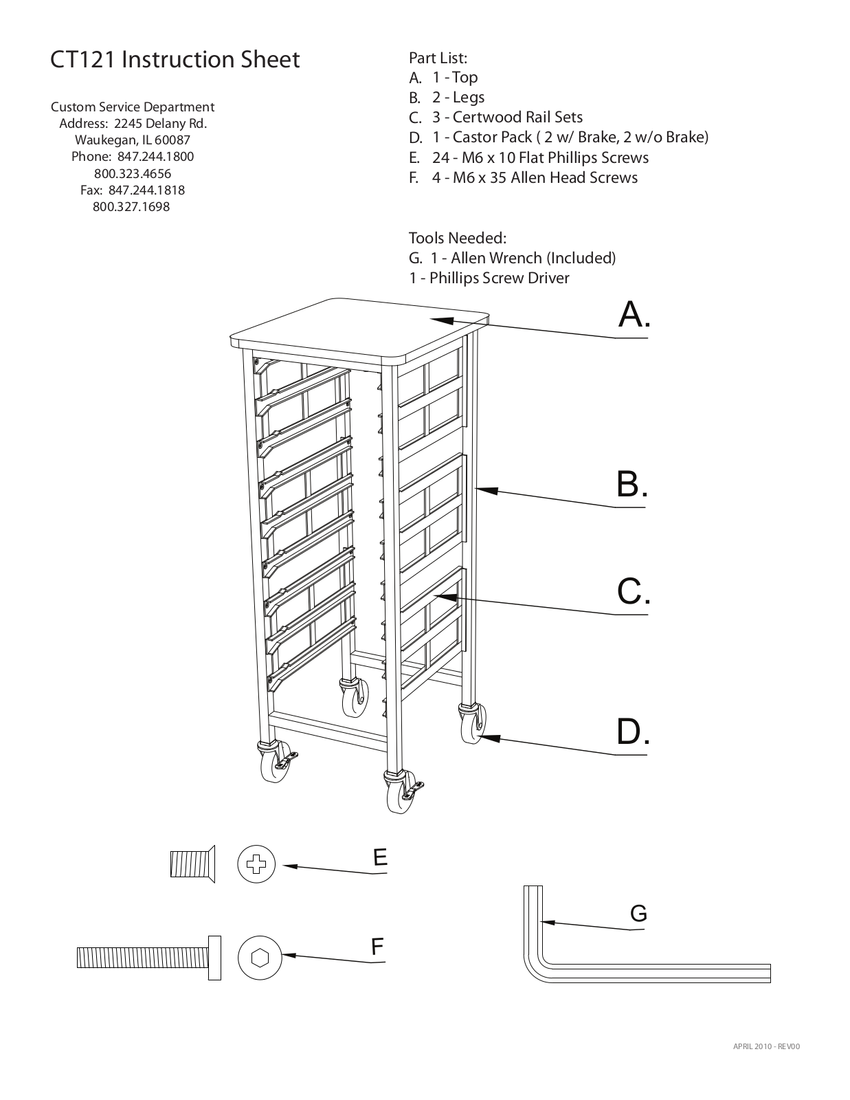 H. Wilson CT121 Assembly Instruction