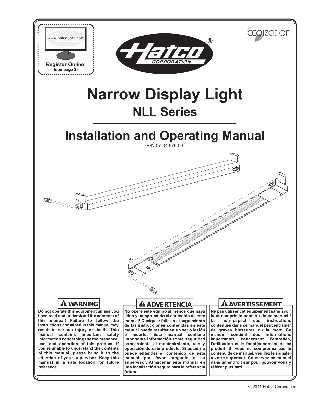 Hatco NLL Series Operation Manual