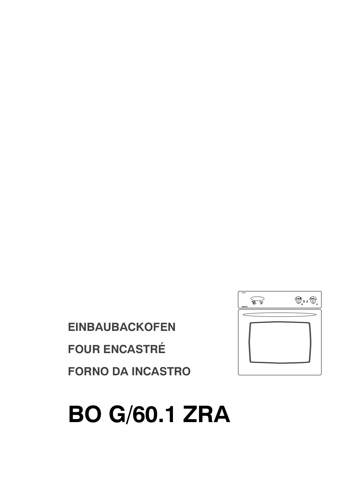 Therma BO G/60.1 ZRA Operating Manual