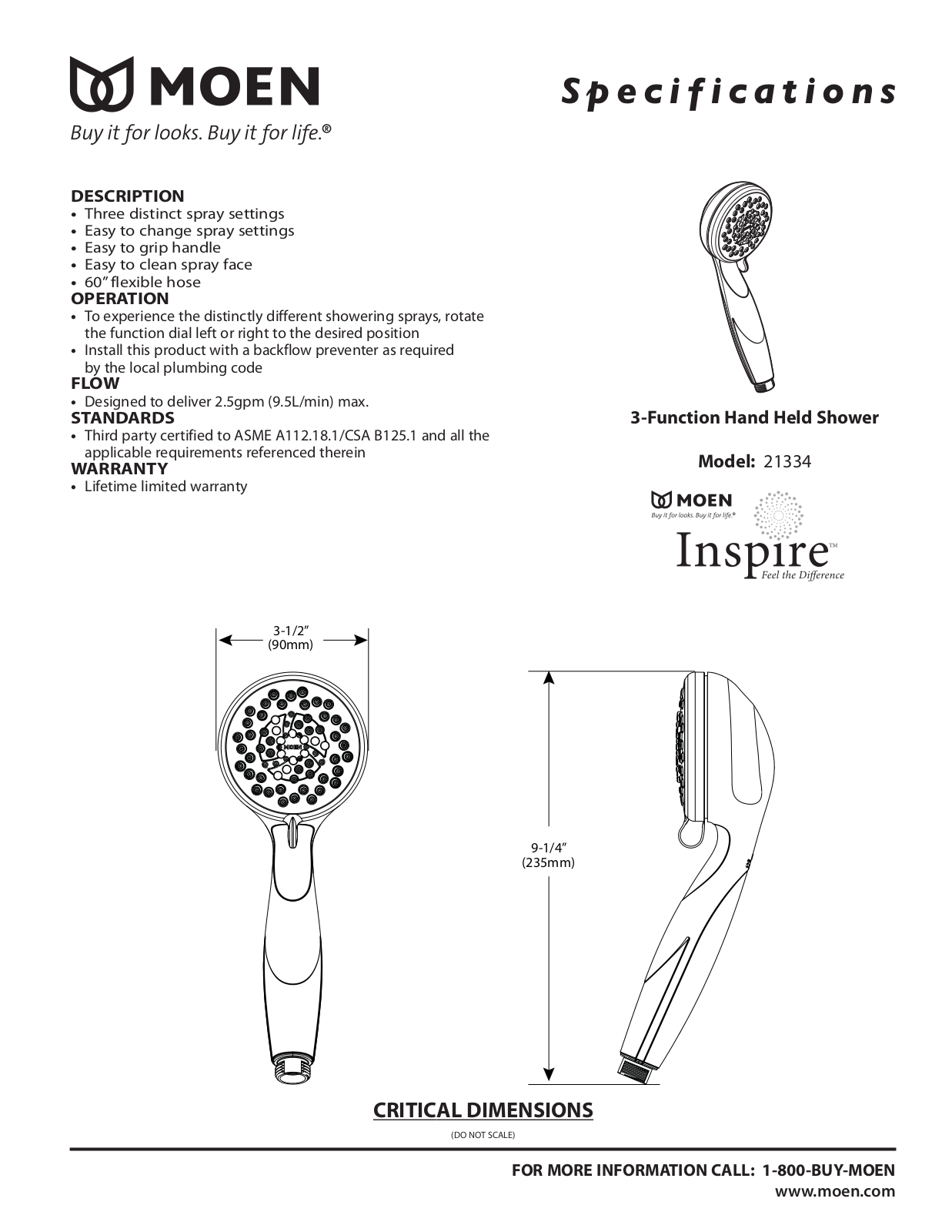 Moen 21334 User Manual