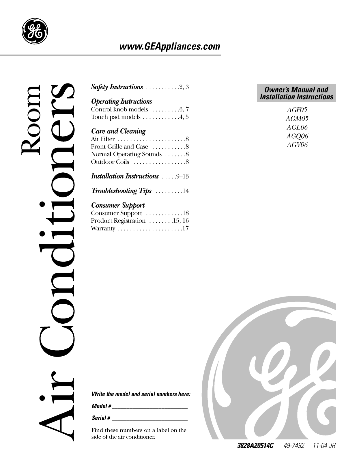 LG AGF05LHG1 User Manual