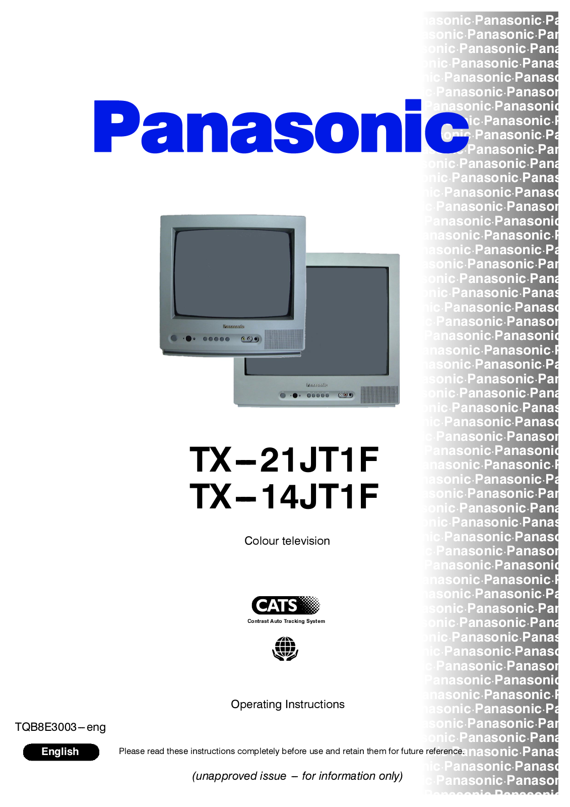 Panasonic TX-14JT1F, TX-21JT1F User Manual