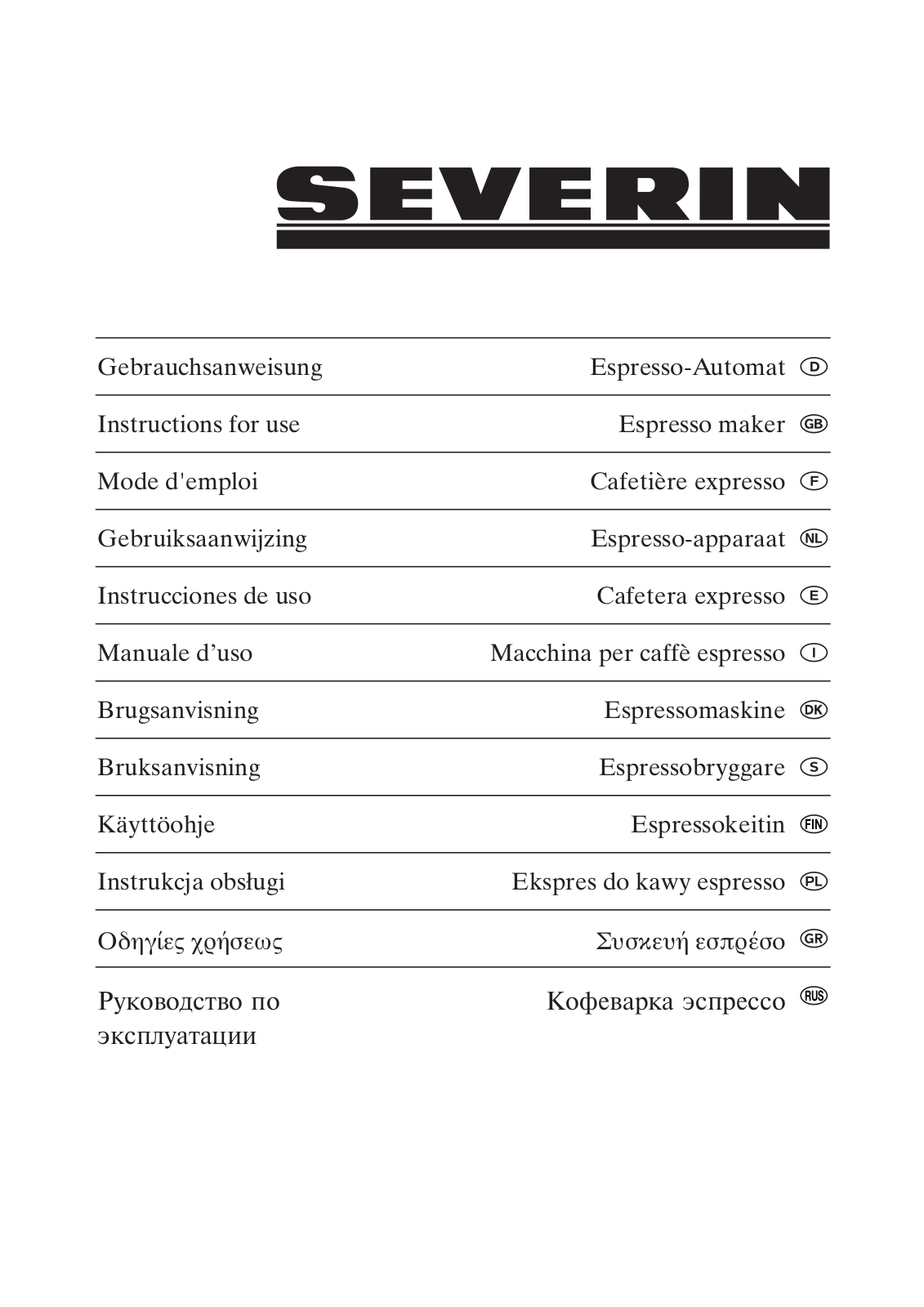 Severin KA 5987 User Manual