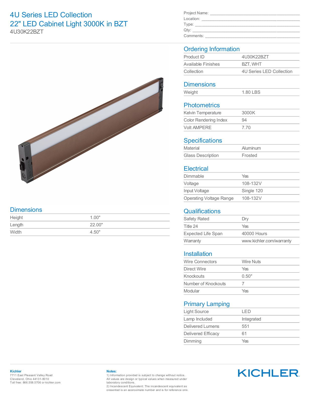 Kichler KI19129 Specifications - ManualMachine.com