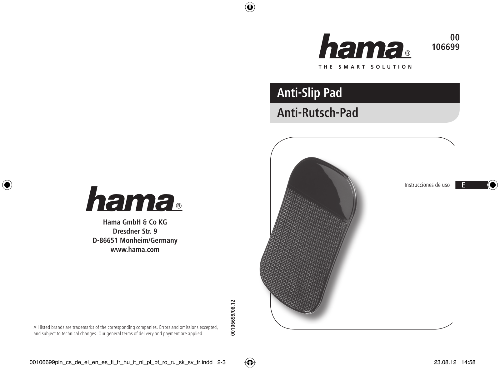 Hama Anti-Slip Pad User guide