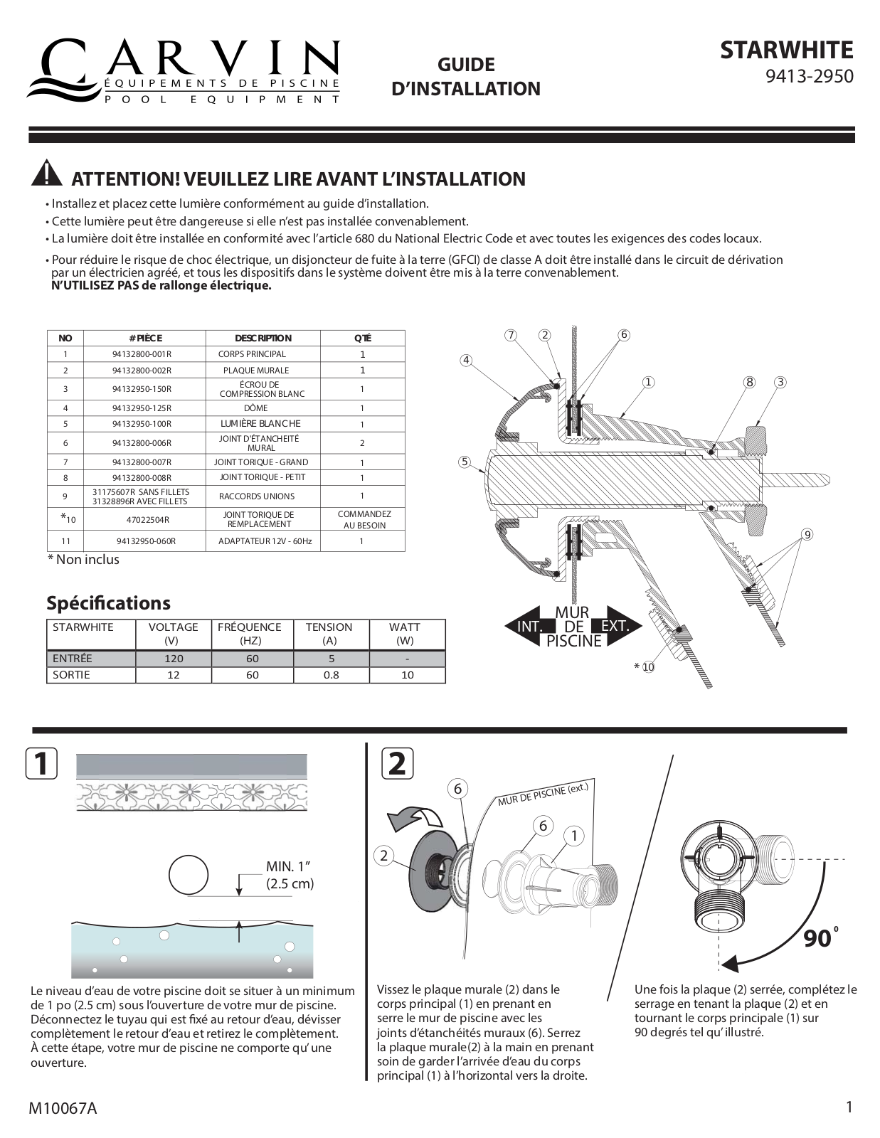 CARVIN STARWHITE Installation Manual