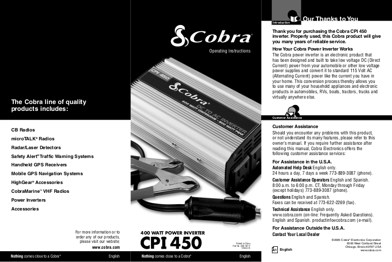 Cobra CPI 450 User Manual