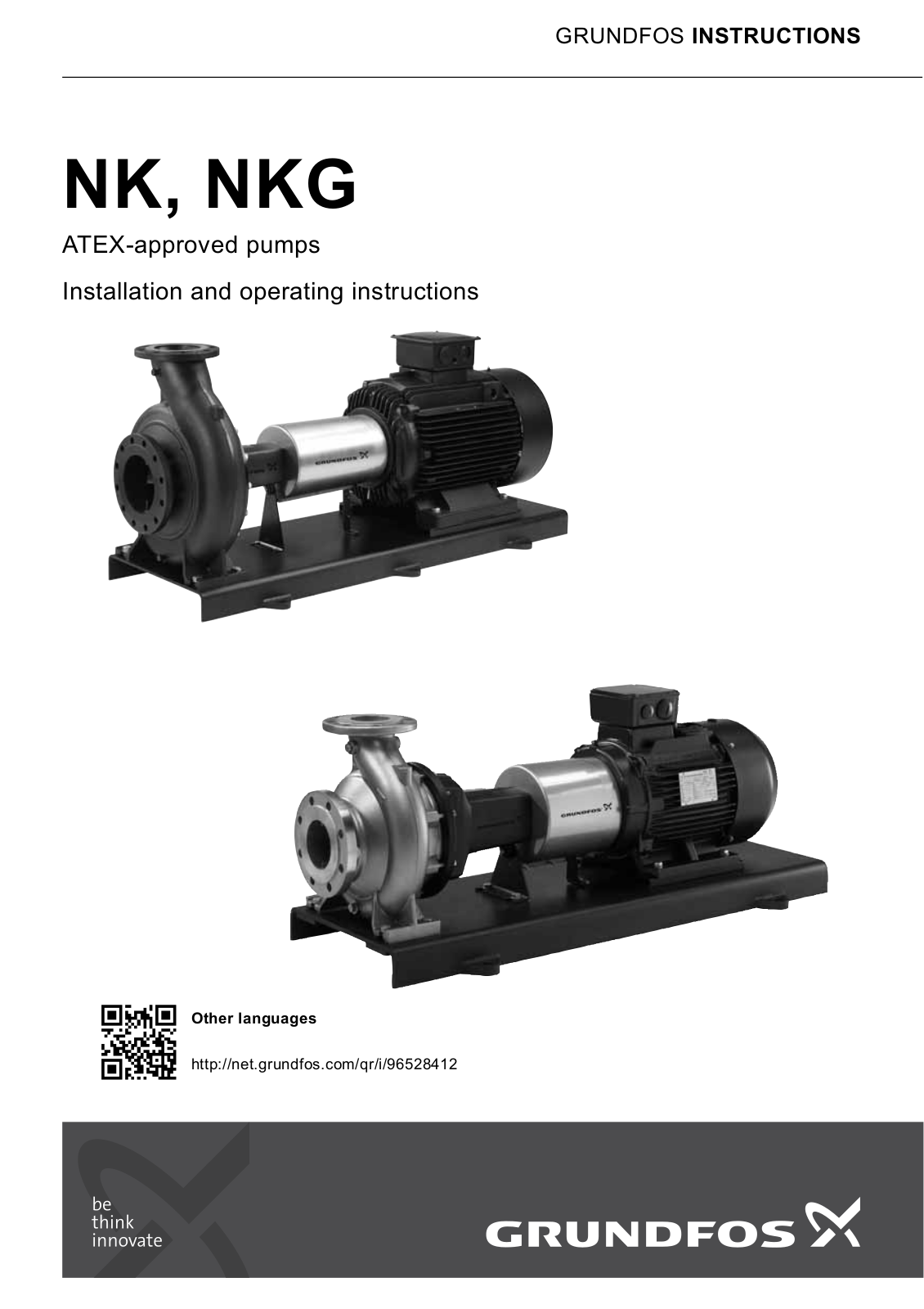 Grundfos NK Series, NKG Series Installation And Operating Instructions Manual