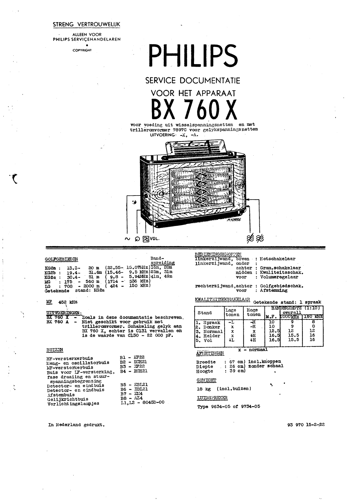 Philips BX-760-X Service Manual