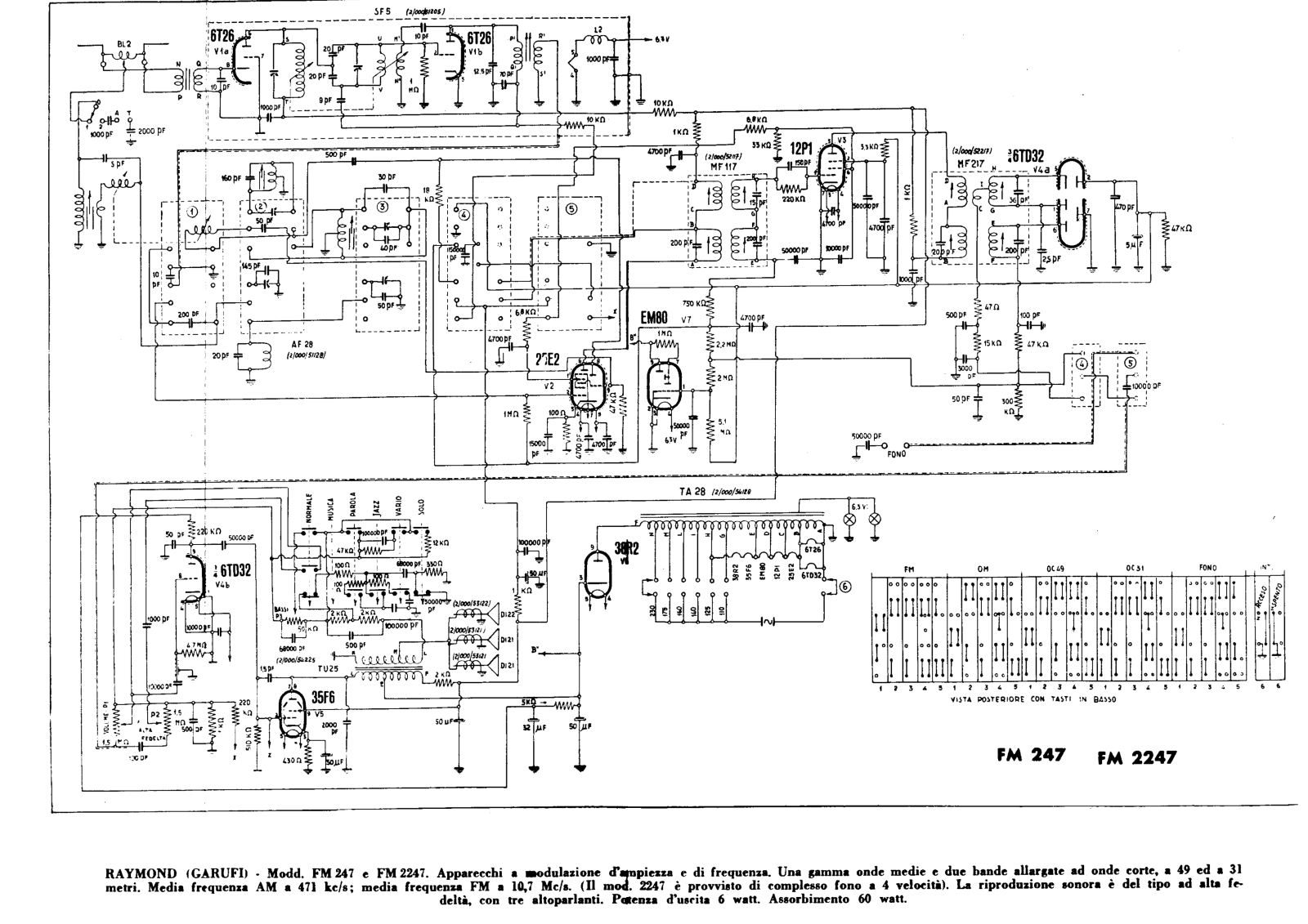 Raymond fm247, fm2247 schematic