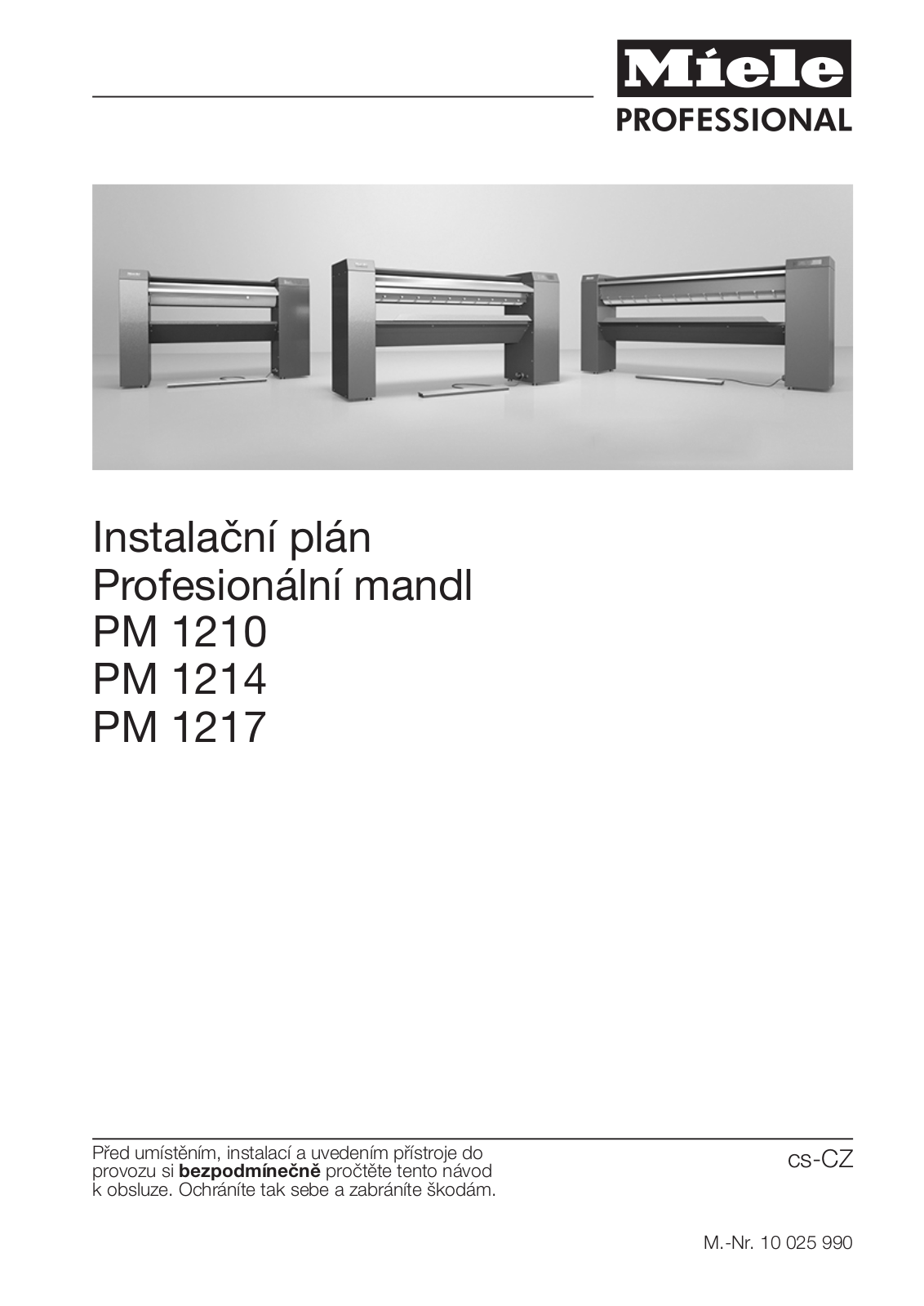 Miele PM 1210, PM 1214, PM 1217 Installation diagram