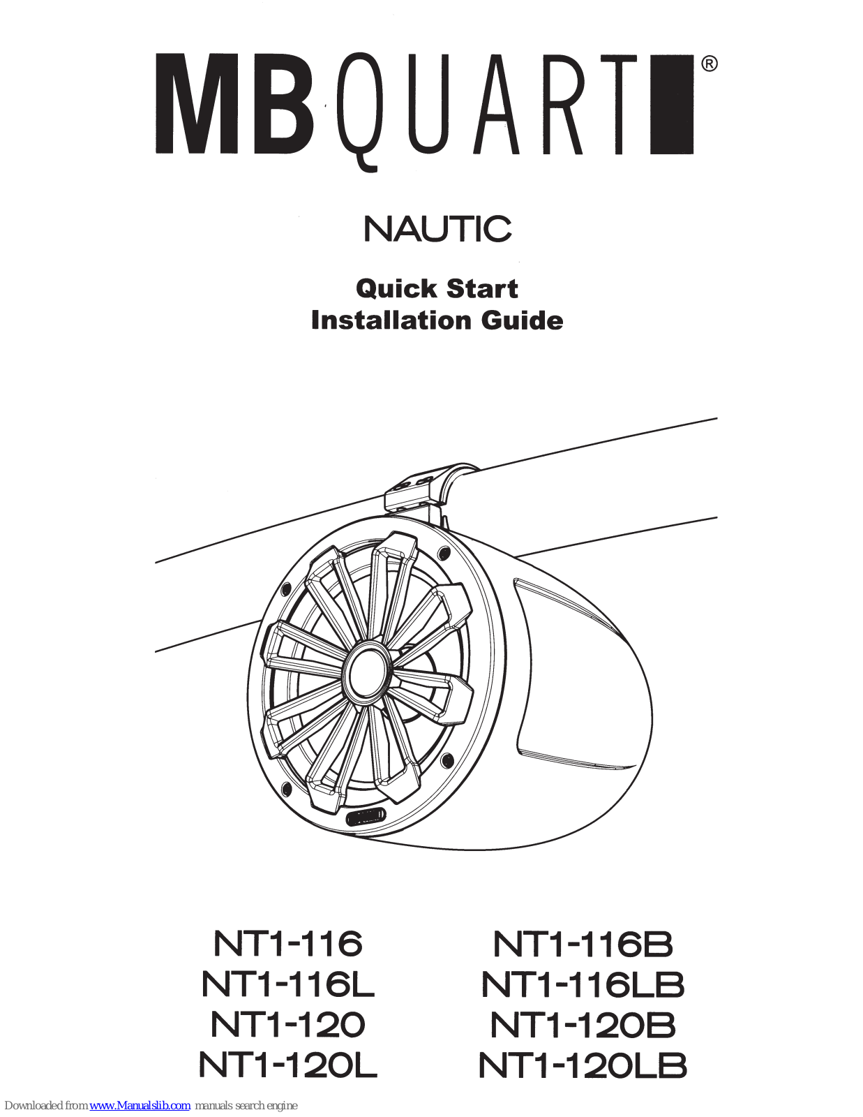 MB QUART NT1-116, NT1-116L, NT1-120L, NT1-116B, NT1-116LB Installation Manual - ManualMachine.com