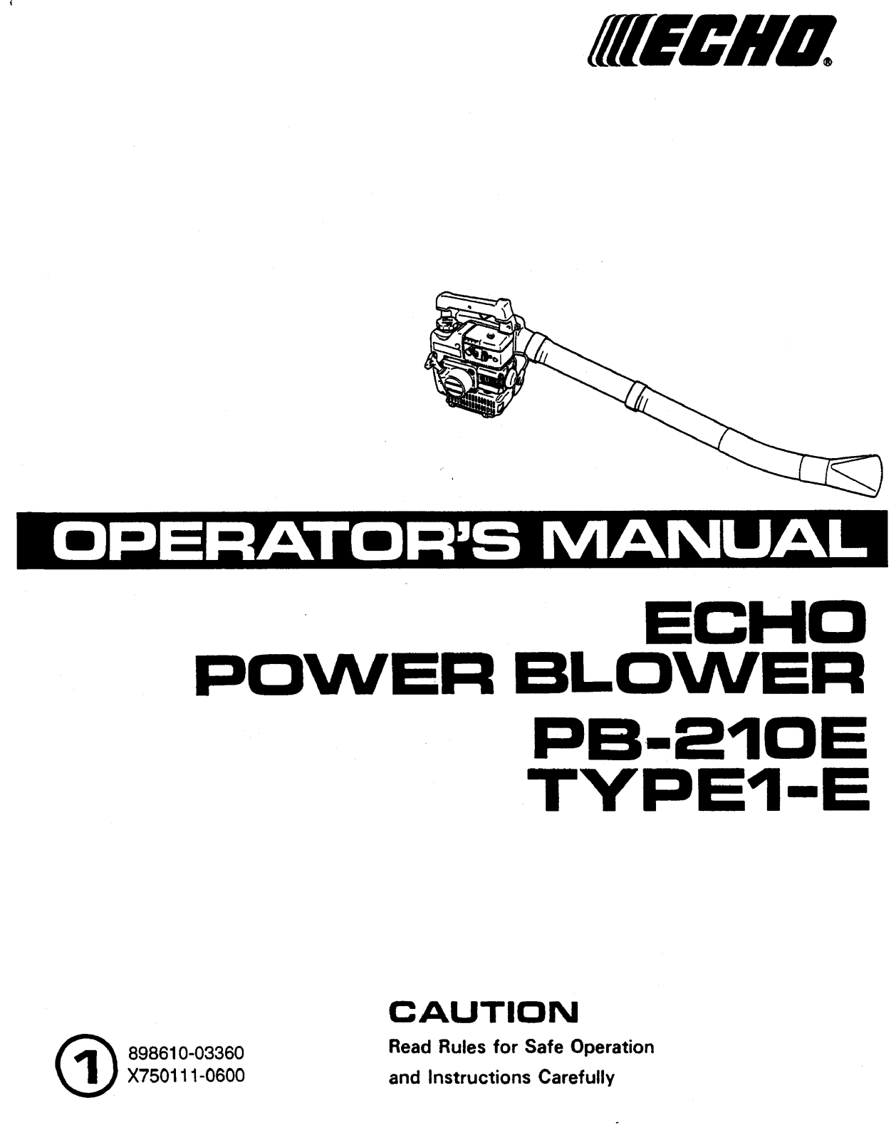 Echo PB-210E User Manual