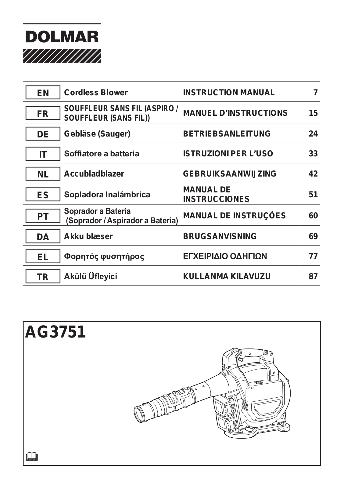 Dolmar AG3751ZV Service Manual