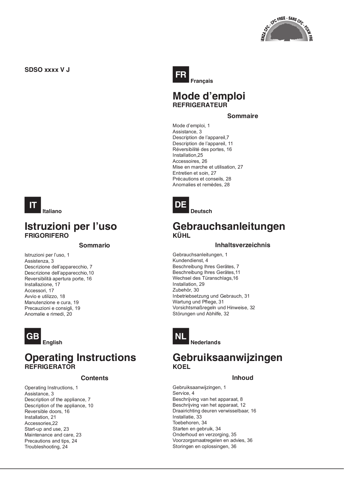 HOTPOINT/ARISTON SDSO 1722 V J User Manual