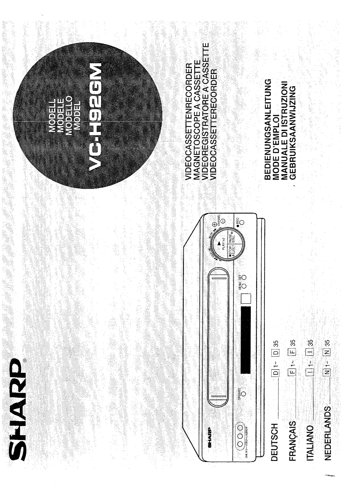 Sharp VC-H92GM User Manual