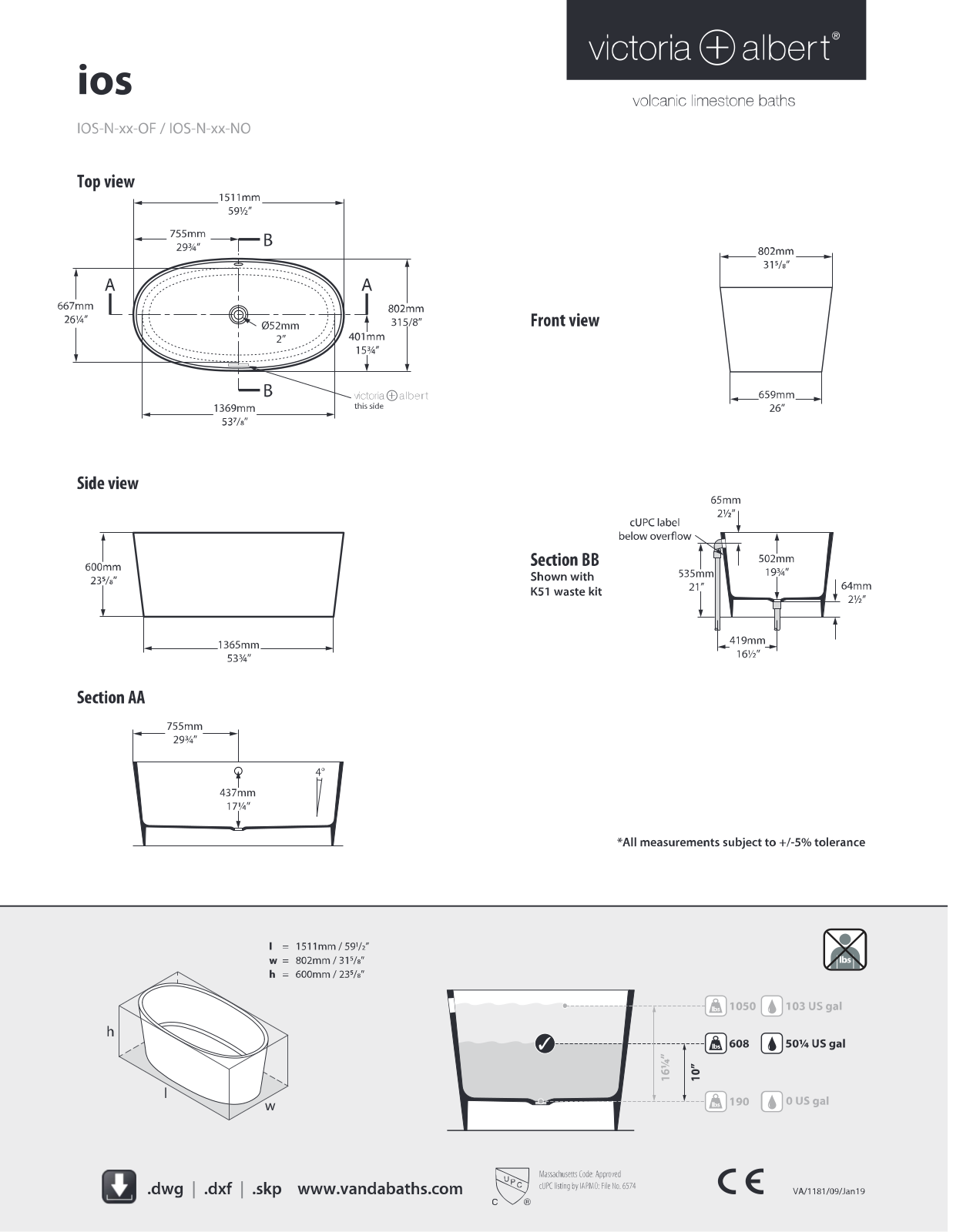 Rohl IOSMNSMNO Specifications