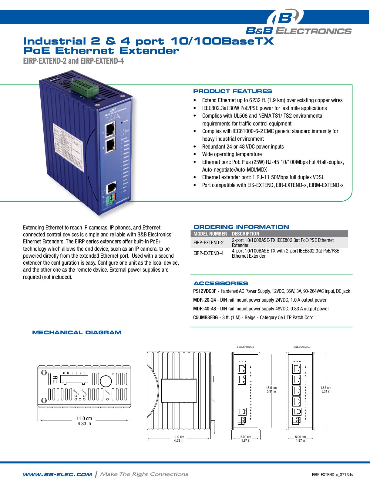 B&B Electronics EIRP-EXTEND-4 Datasheet