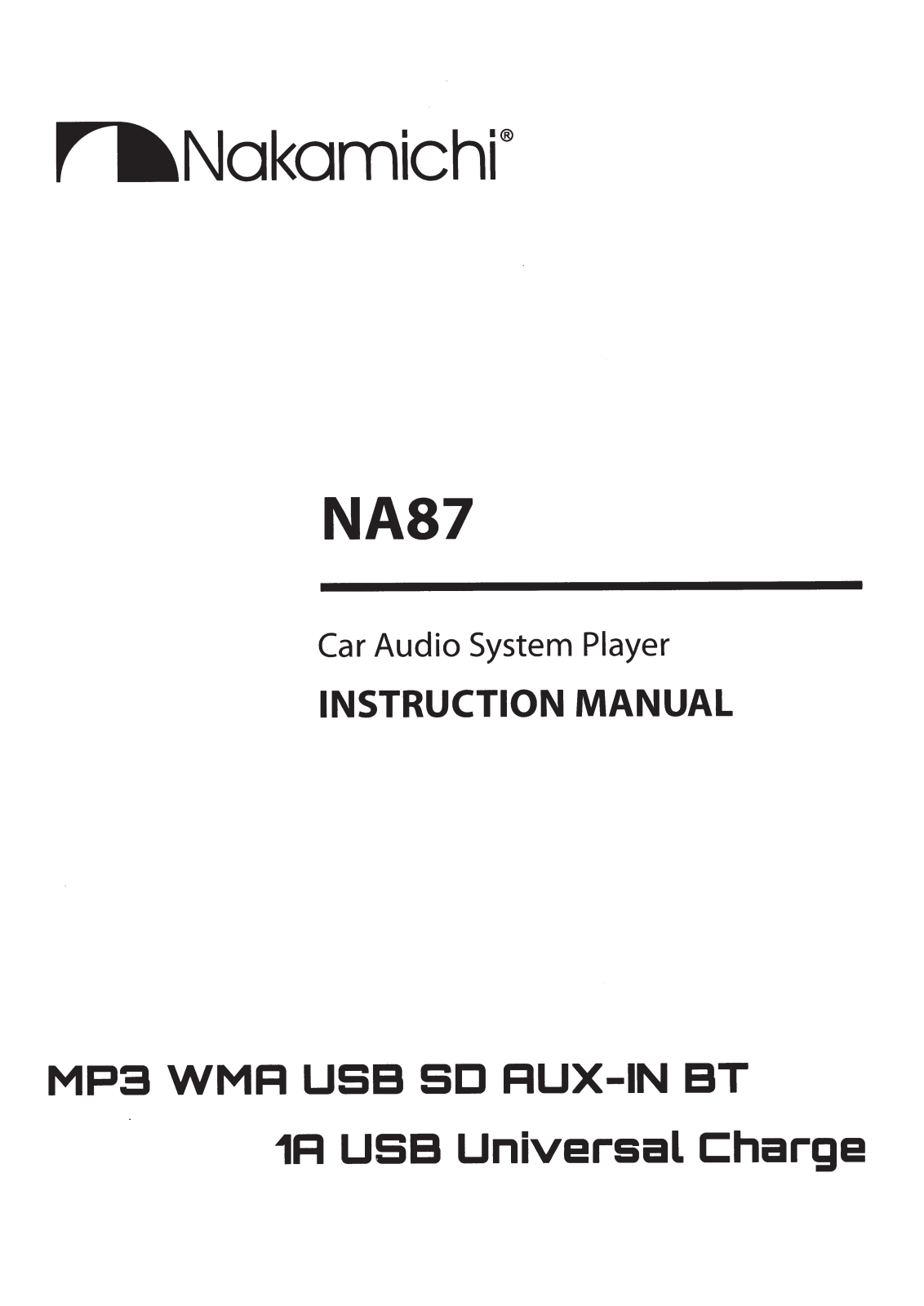 Nakamichi NA-87 Owners Manual