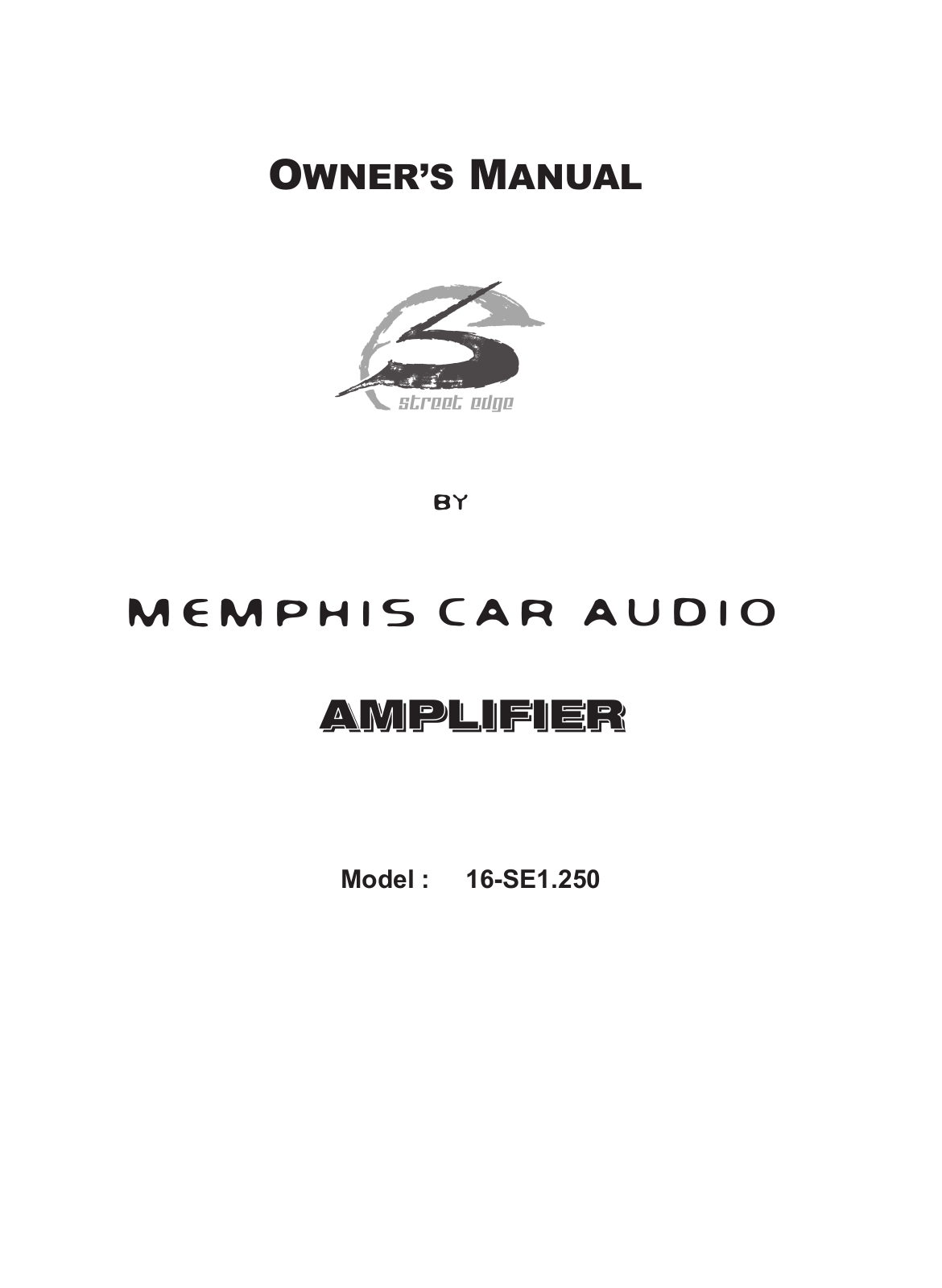 Memphis 16-SE1.250 Owners Manual