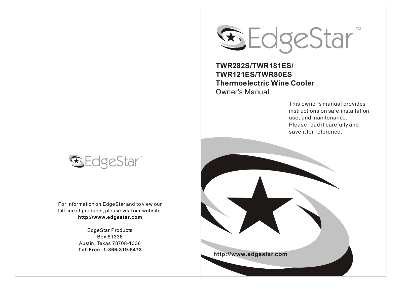 EdgeStar TWR80ES, TWR121ES User Manual