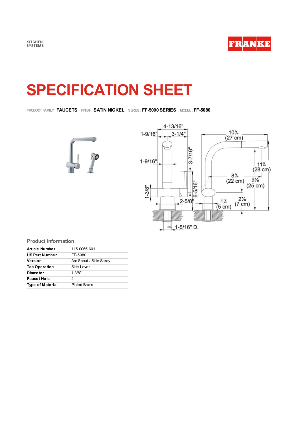 Franke Foodservice FF-5080 User Manual