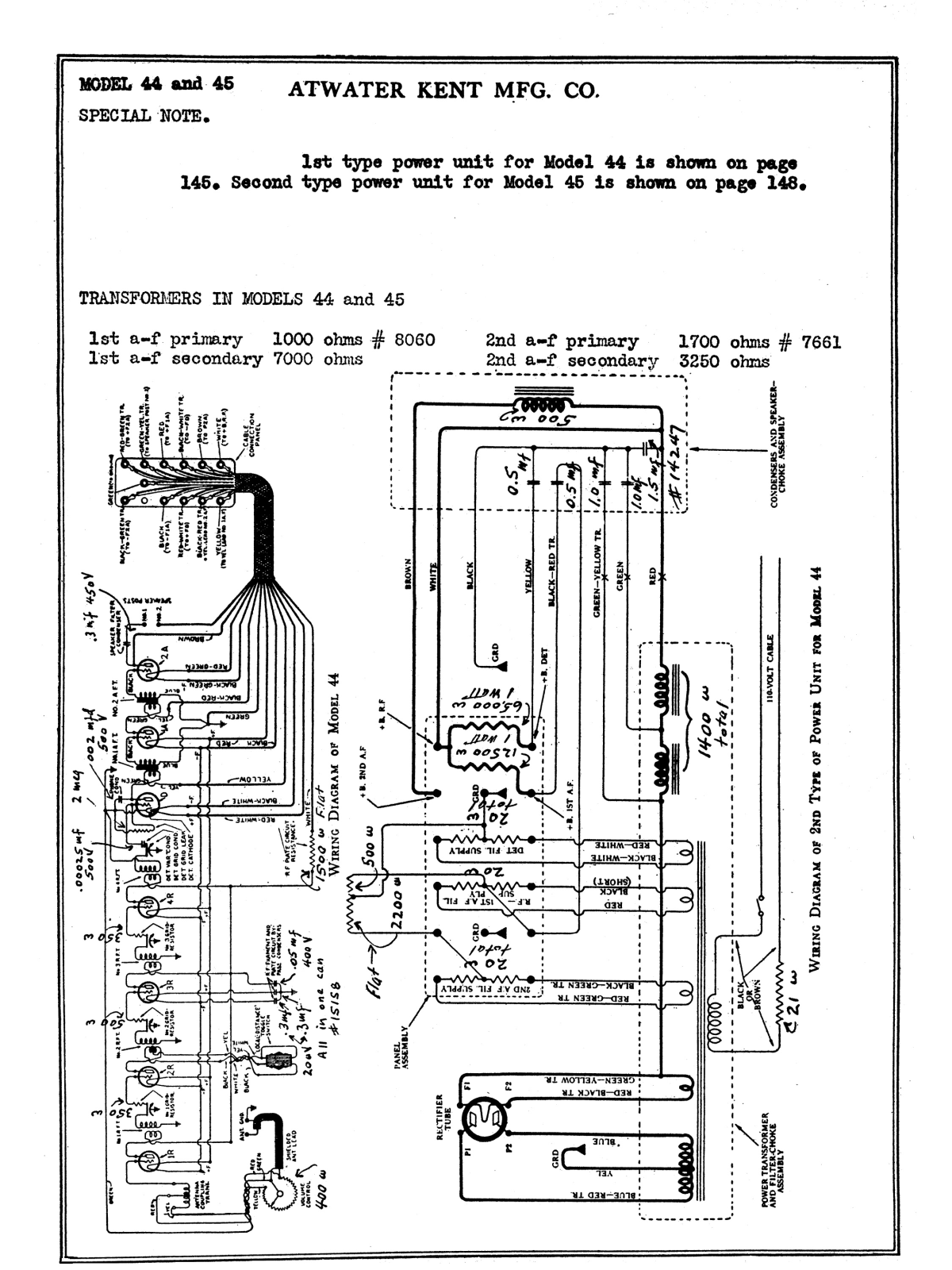 Atwater Kent 44, 45 Special Note - ManualMachine.com