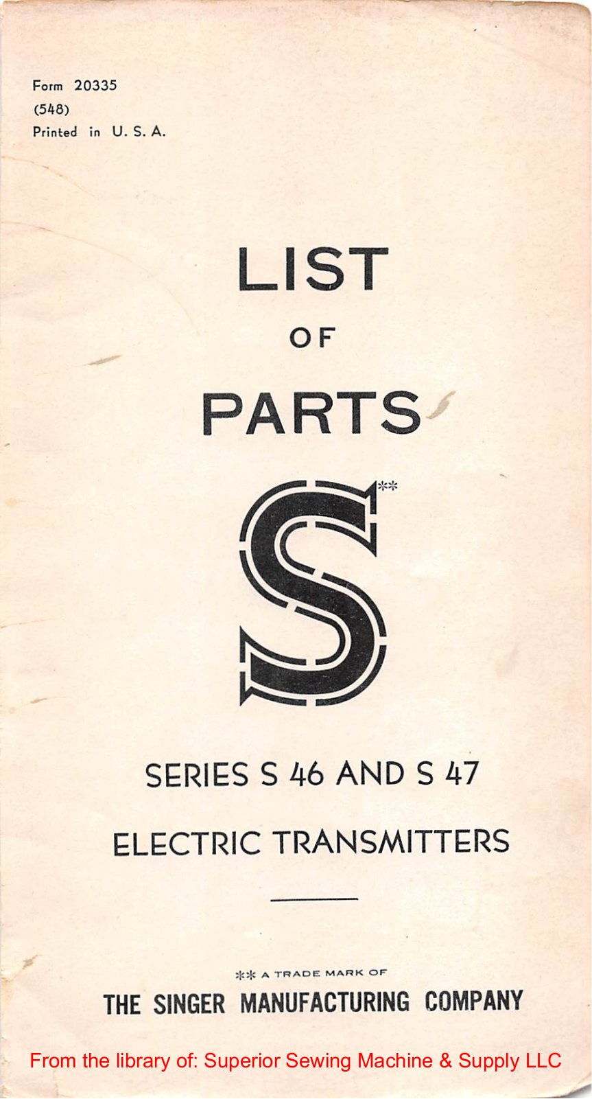 Singer S46, S47 User Manual - ManualMachine.com