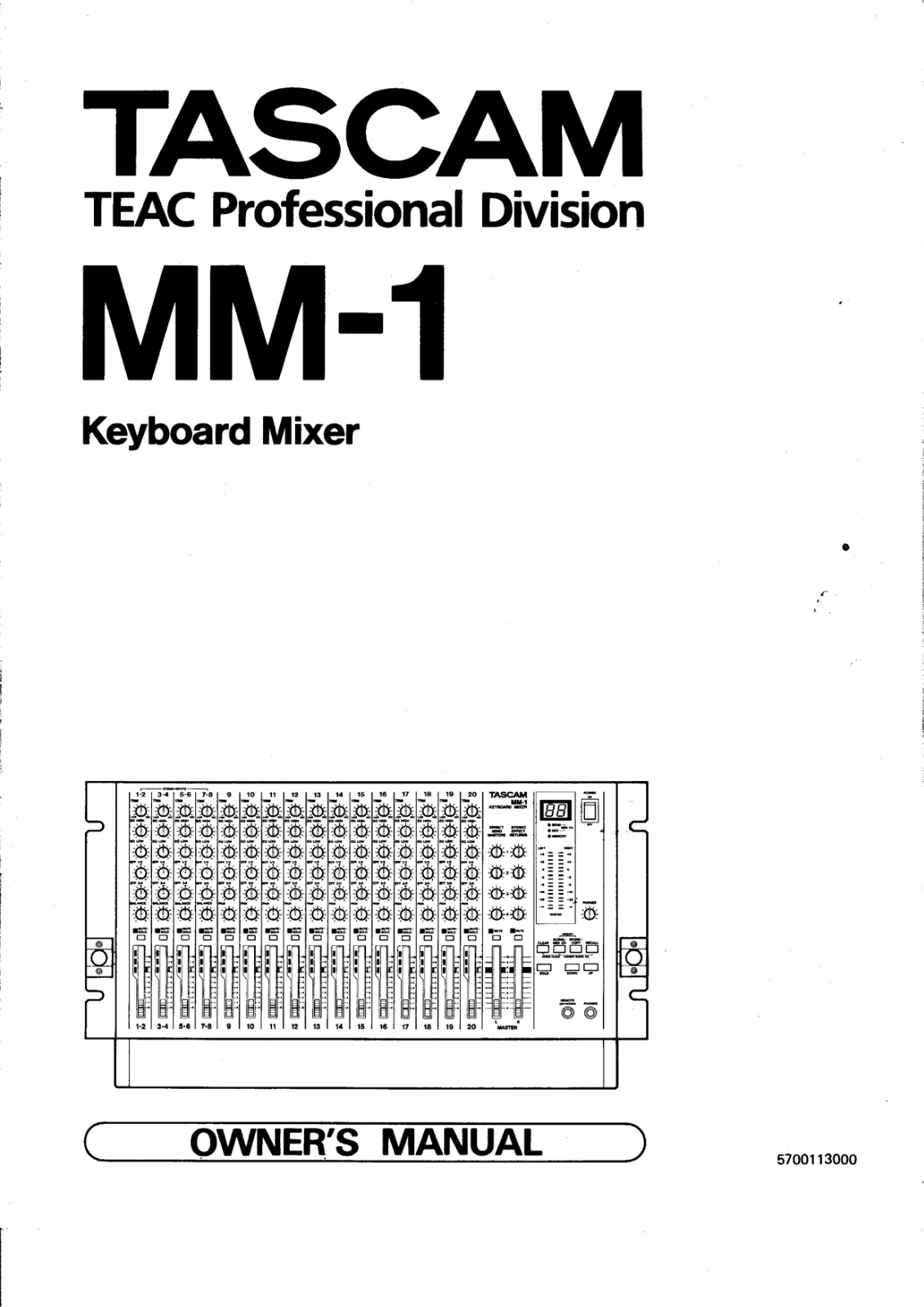 Tascam MM-1 User Manual