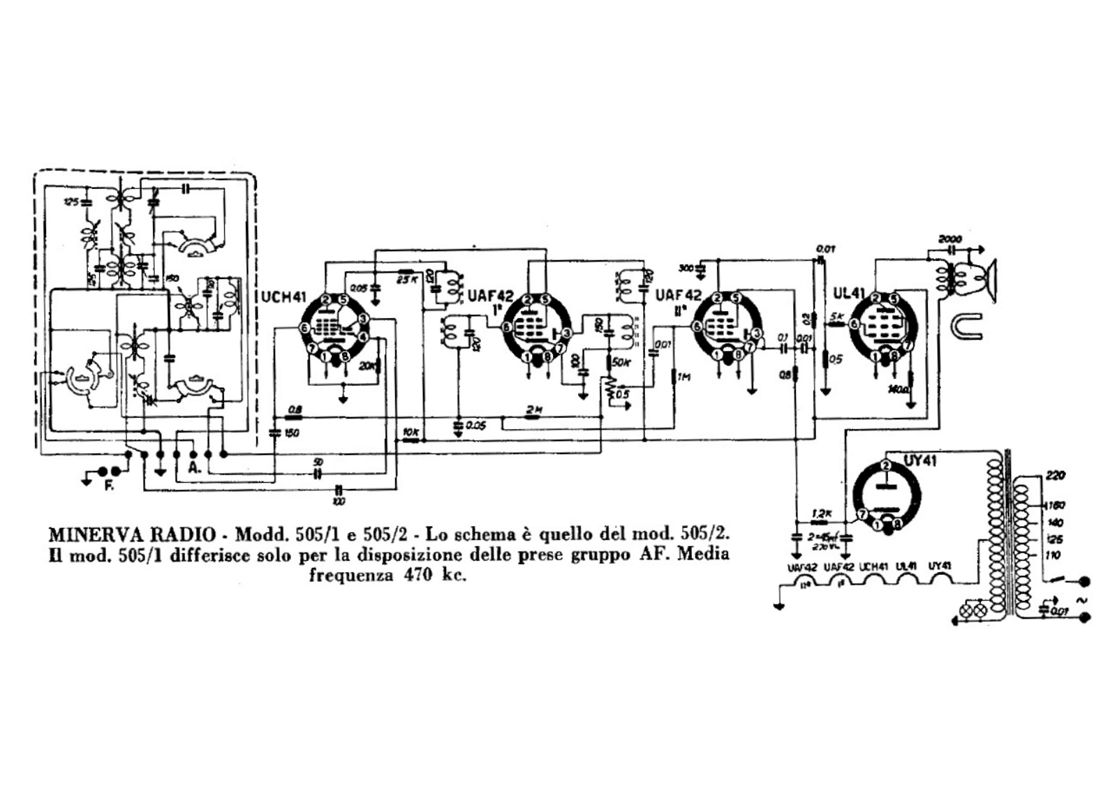 Minerva 505 1, 505 2 schematic