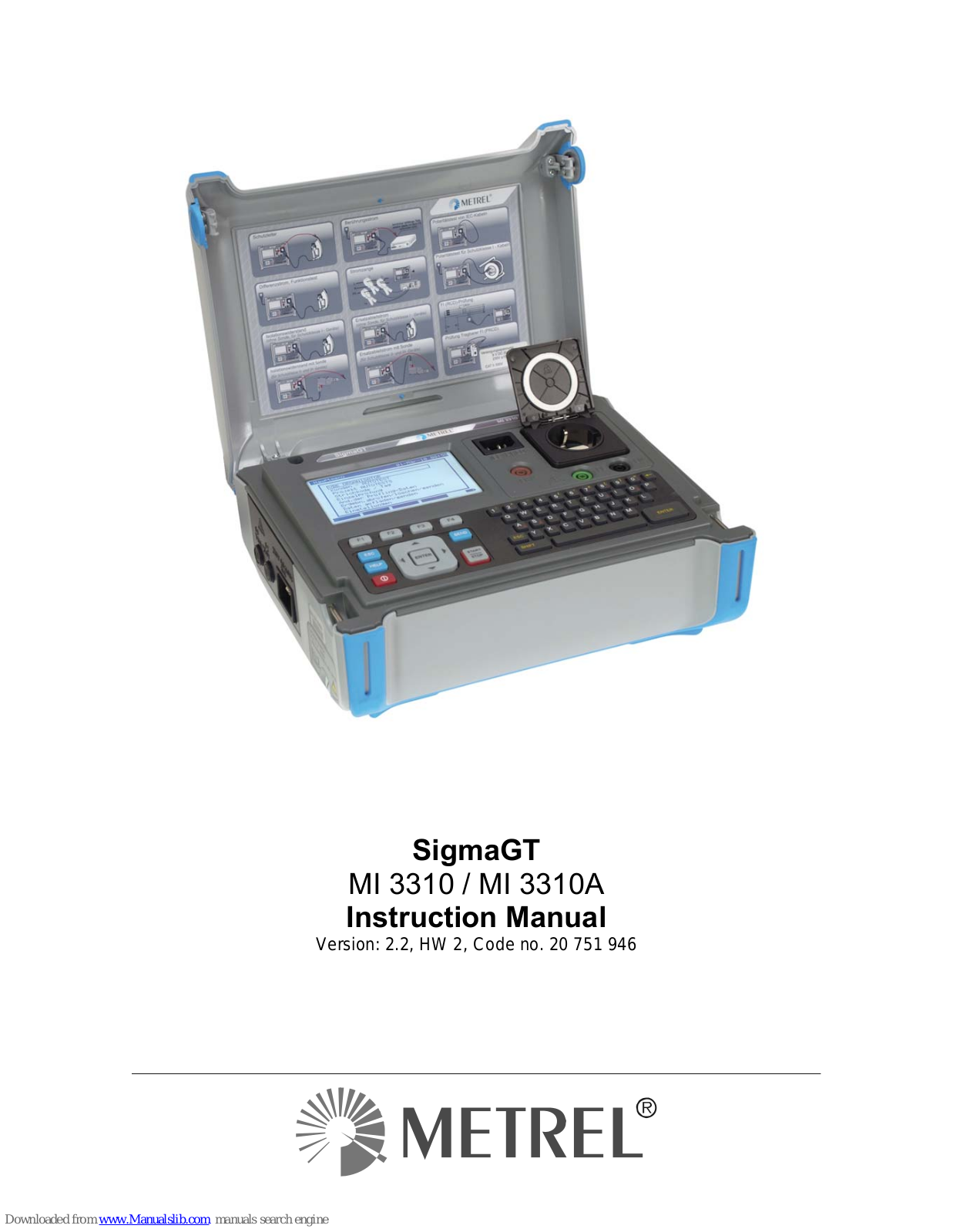 METREL SigmaGT MI 3310, SigmaGT MI 3310A Instruction Manual