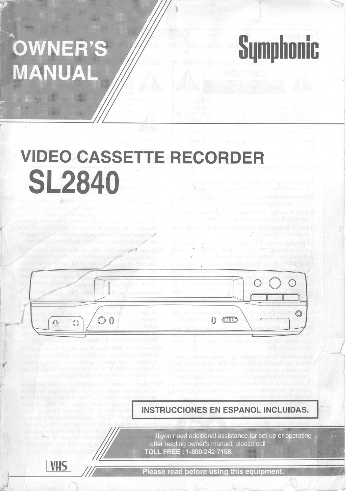 FUNAI SL2840, SL2840 User Manual