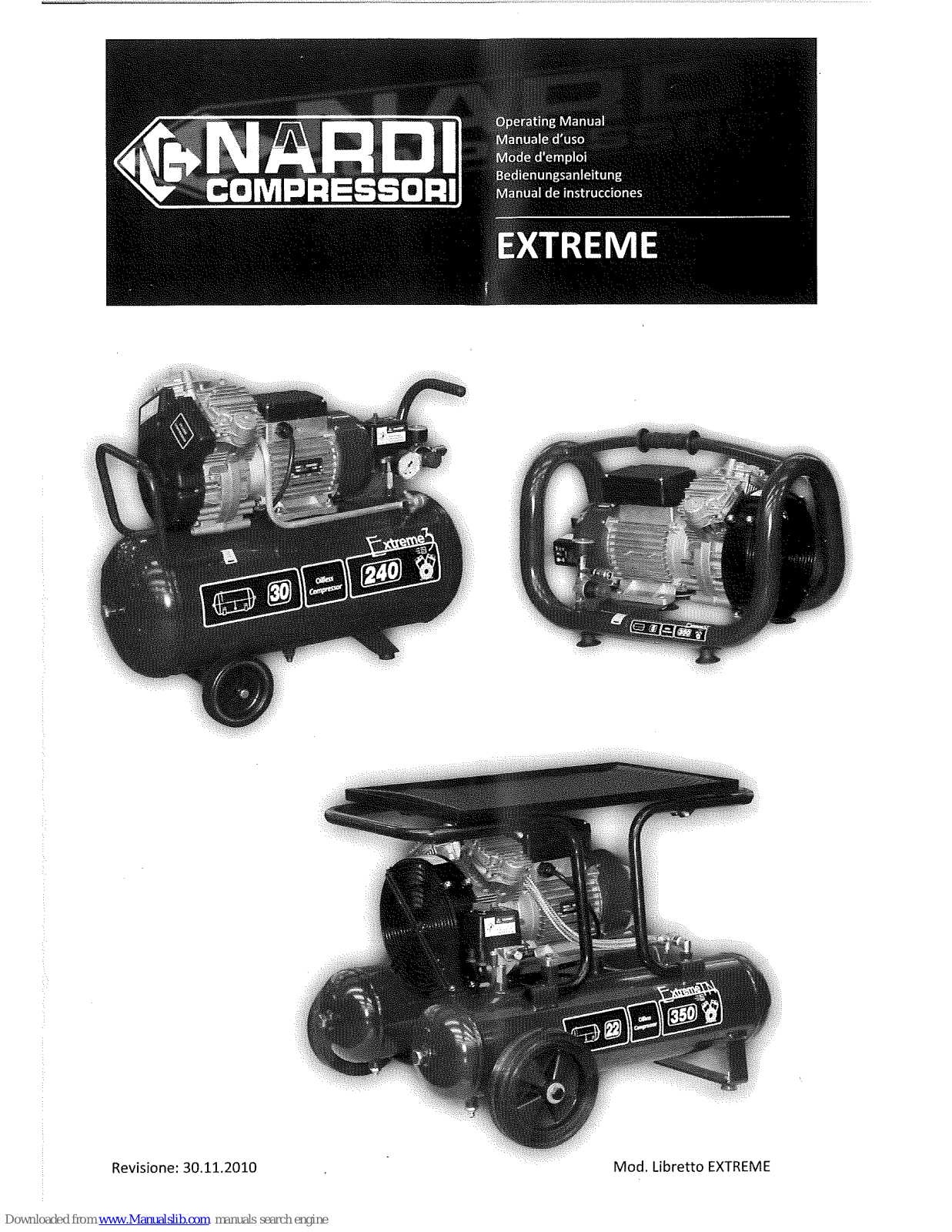 nardi Extreme 0.75, Extreme 1.50, Extreme 2.00, Extreme 2.00 70, Extreme 2.50 Operating Manual