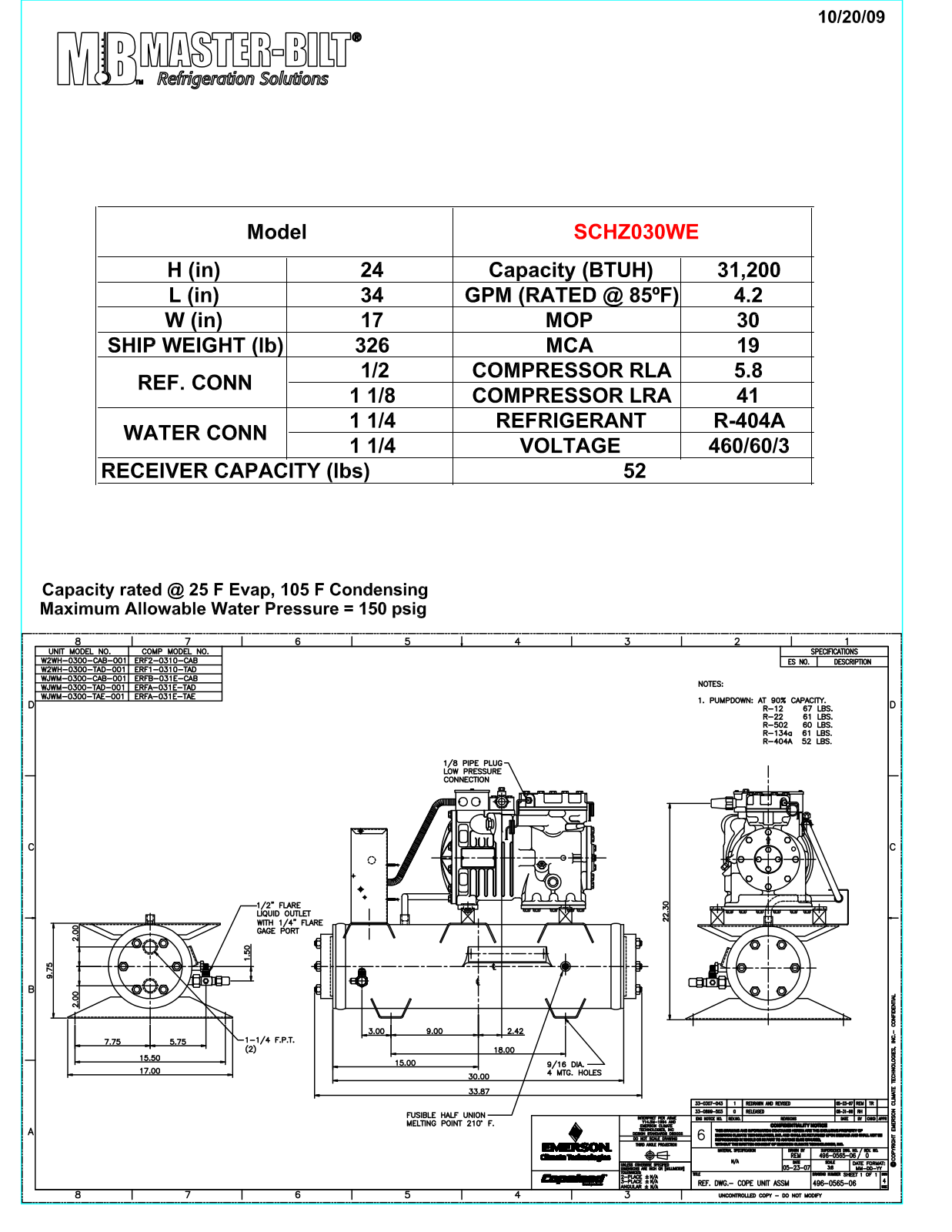 Master-Bilt SCHZ030WE User Manual