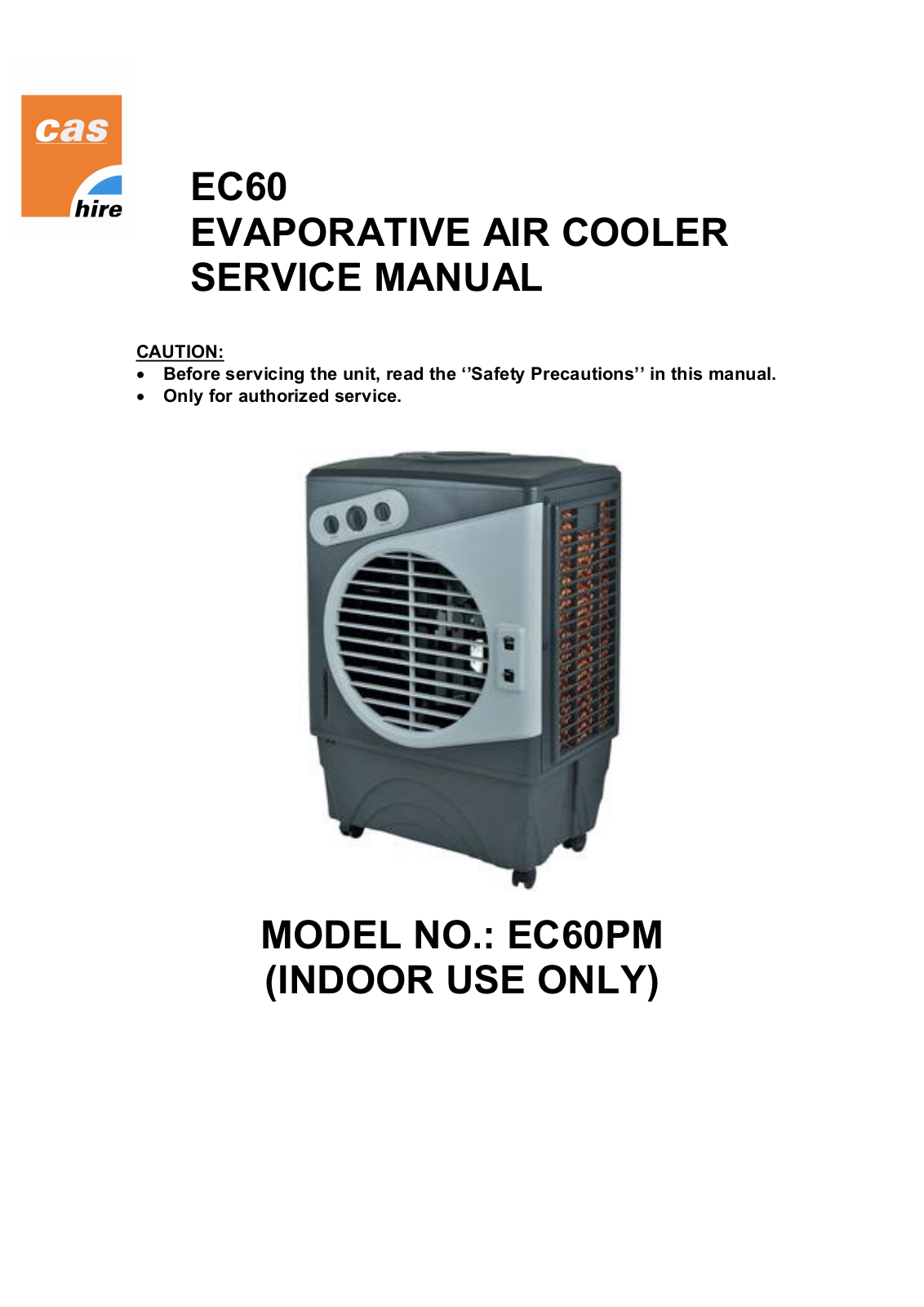 Cas Hire EC60PM, EC60 Service Manual