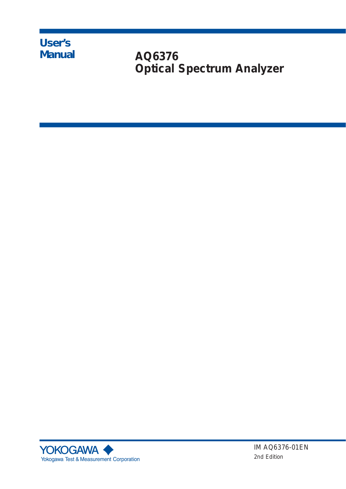 YOKOGAWA AQ6376 User Manual