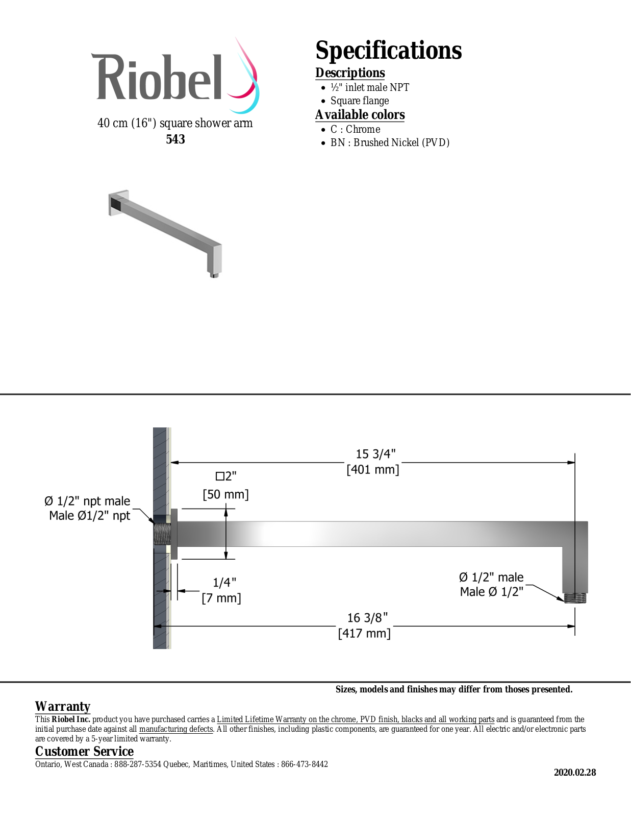 Riobel 543C Specifications - ManualMachine.com