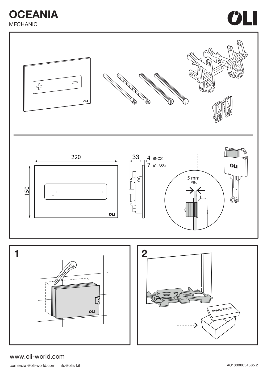 OLI OCEANIA MECHANIC Installation guide