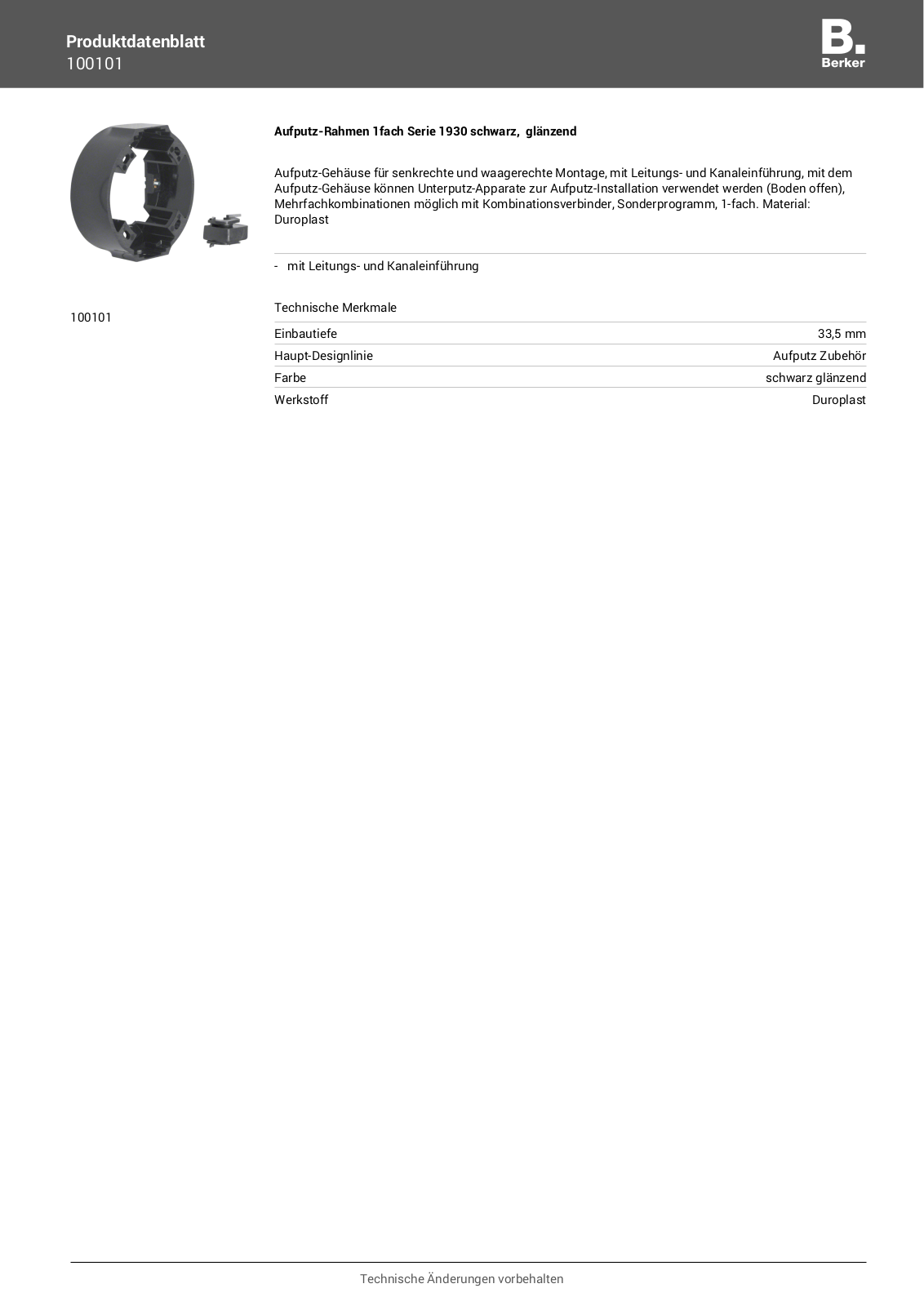 Berker 100101 User Manual - ManualMachine.com