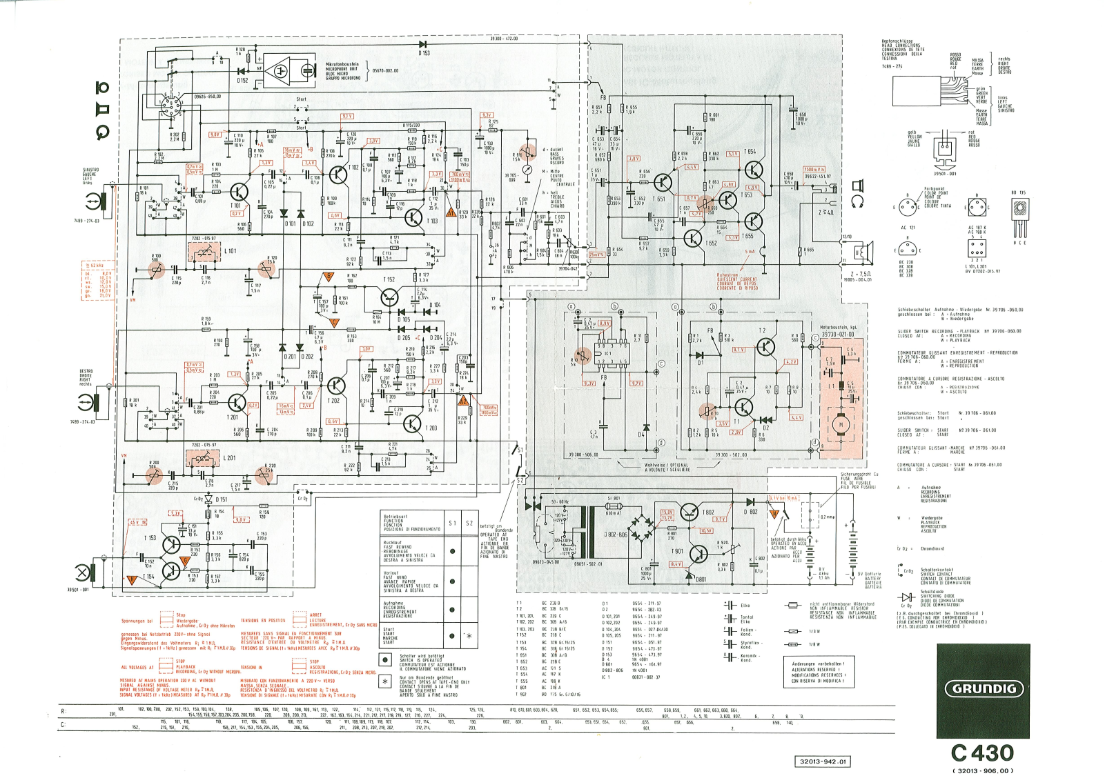 Grundig C-430 Schematic