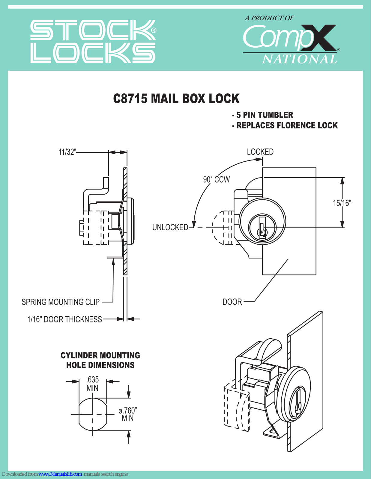 Stock Loks C8715 Instruction Sheet - ManualMachine.com