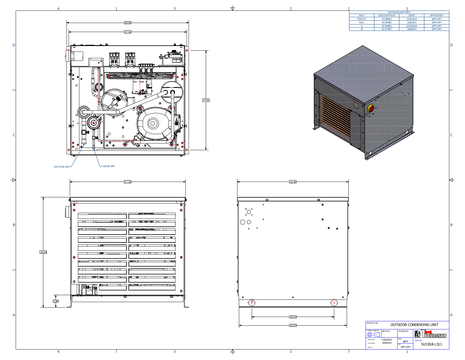 Tecumseh AWA2444ZXTHS, AWA2457ZXTHS, AWA2479ZXTHS, AWA7512ZXTHS, AWA7515ZXTHS Drawing Data