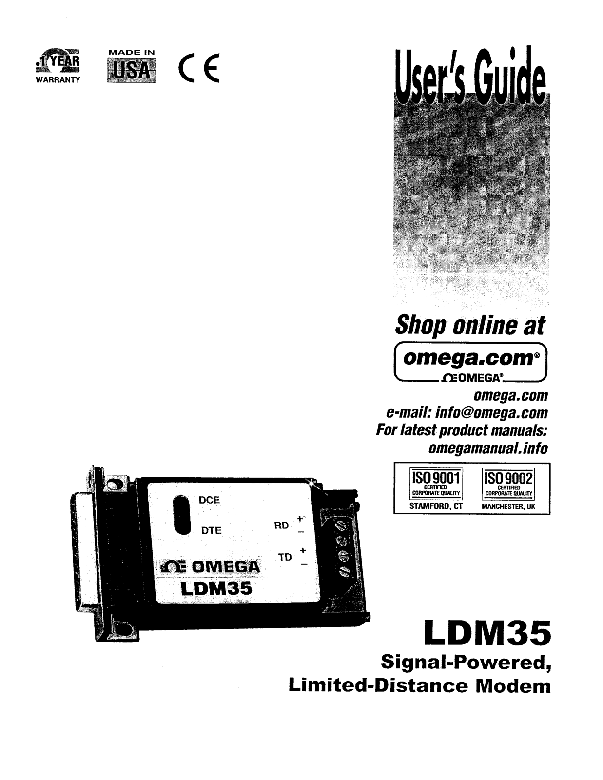 Omega Products LDM35-SJ Installation  Manual