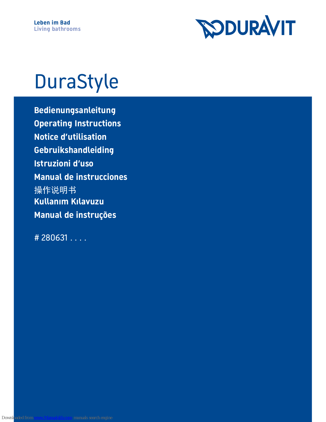 DURAVIT DuraStyle Operating Instructions Manual - ManualMachine.com