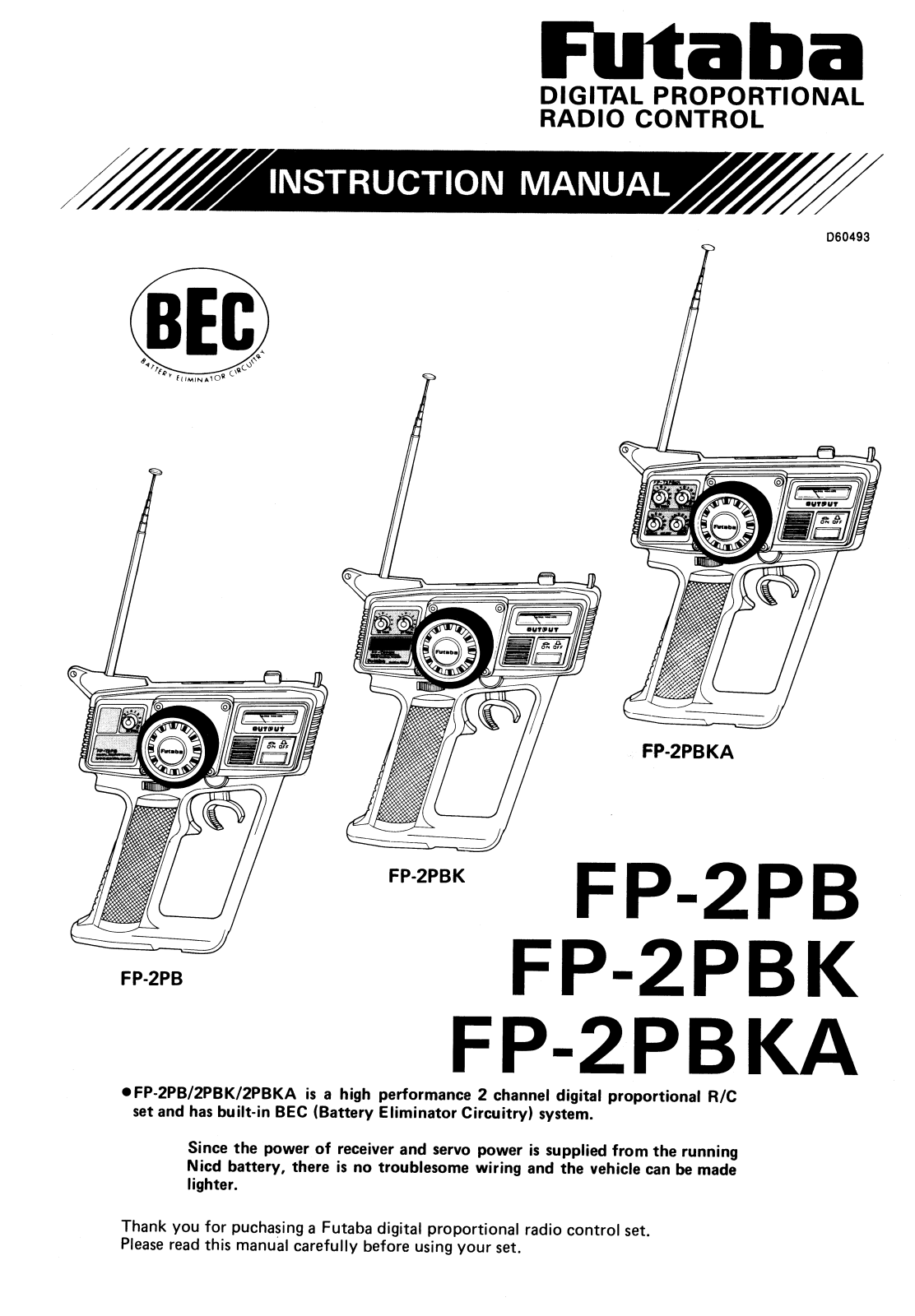 Futaba FP2PBKA, FP2PB, FP2PBK User Manual