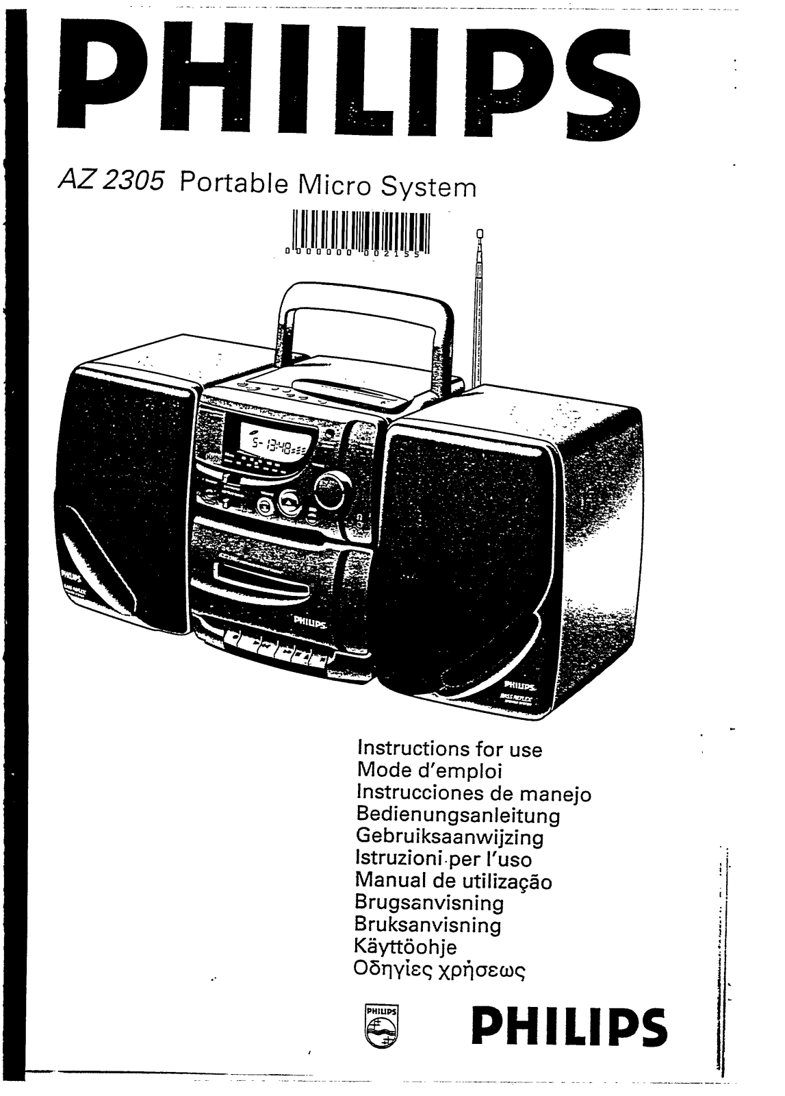 Philips AZ2305/05, AZ2305/00 User Manual