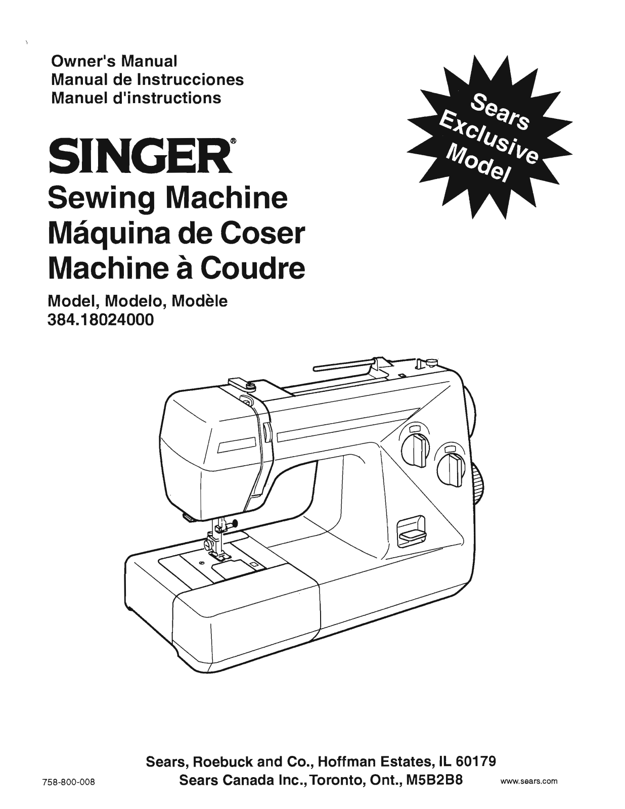 Singer 384, 18024000 User Manual