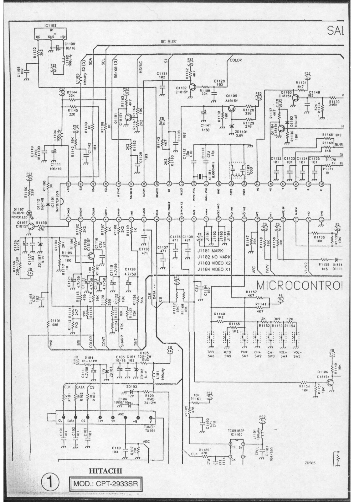 HITACHI CPT-2933SR Service Manual