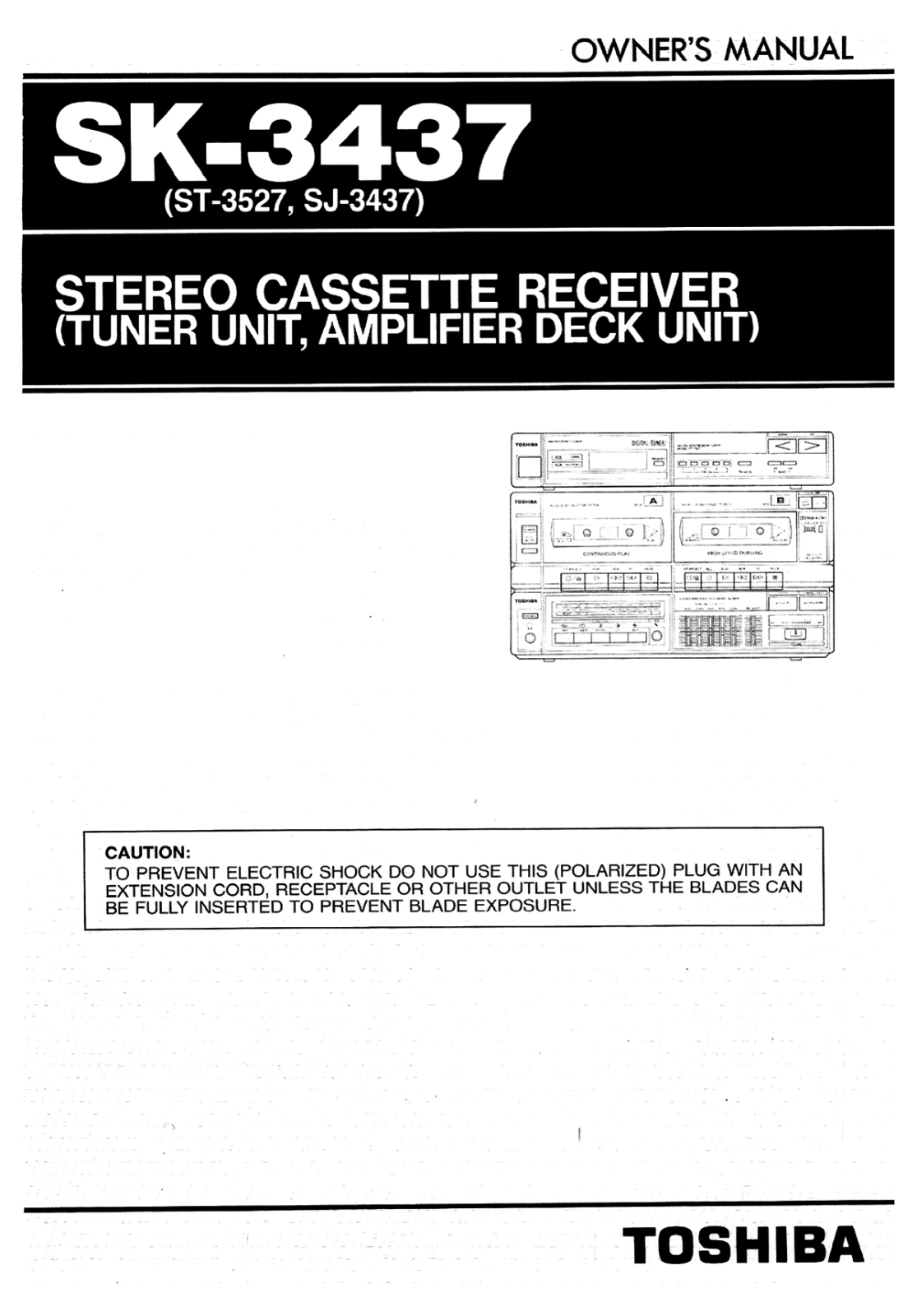 Toshiba SK-3437 Owners manual