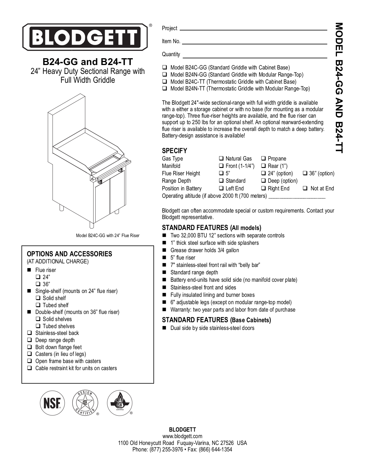 Blodgett B24C-GG User Manual